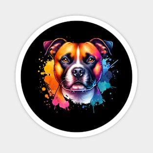 Bright Watercolor Staffordshire Terrier Magnet